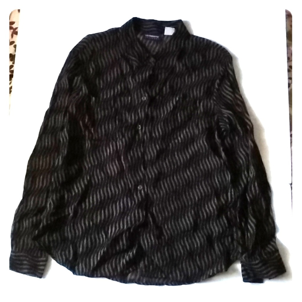 Liz claiborne black women office dress shirt